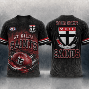 Auspiritmerch St Kilda Saints Casual T-Shirt Custom Name Gift For Fan