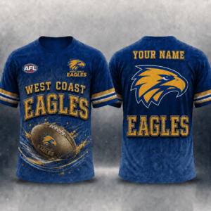 Auspiritmerch West Coast Eagles Casual T-Shirt Custom Name Gift For Fan