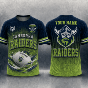 Auspiritmerch Canberra Raiders Casual T-Shirt Custom Name Gift For Fan