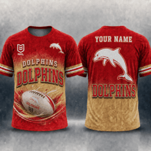 Auspiritmerch Redcliffe Dolphins Casual T-Shirt Custom Name Gift For Fan