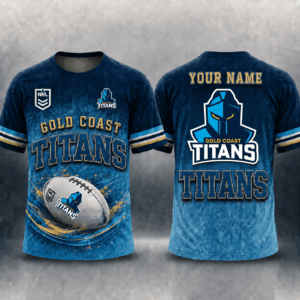 Auspiritmerch Gold Coast Titans Casual T-Shirt Custom Name Gift For Fan