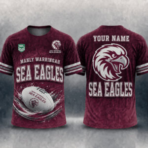 Auspiritmerch Manly Warringah Sea Eagles Casual T-Shirt Custom Name Gift For Fan