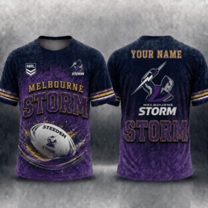 Auspiritmerch Melbourne Storm Casual T-Shirt Custom Name Gift For Fan