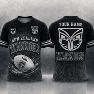 Auspiritmerch New Zealand Warriors Casual T-Shirt Custom Name Gift For Fan