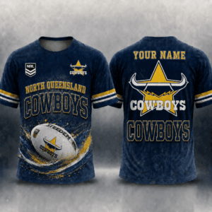 Auspiritmerch North Queensland Cowboys Casual T-Shirt Custom Name Gift For Fan