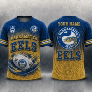 Auspiritmerch Parramatta Eels Casual T-Shirt Custom Name Gift For Fan