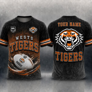 Auspiritmerch Wests Tigers Casual T-Shirt Custom Name Gift For Fan