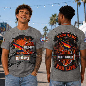 Auspiritmerch Adelaide Crows x Harley Davidson T-Shirt Custom Name Gift For Fan