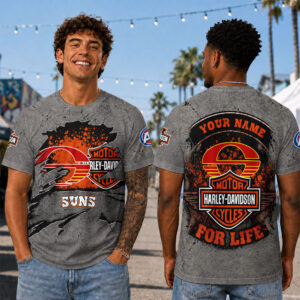 Auspiritmerch Gold Coast Suns x Harley Davidson T-Shirt Custom Name Gift For Fan