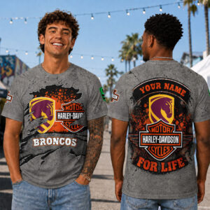 Auspiritmerch Brisbane Broncos x Harley Davidson T-Shirt Custom Name Gift For Fan