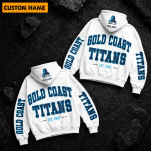 Auspiritmerch Gold Coast Titans Hoodie Custom Name Gift For Fan