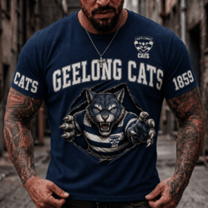 Auspiritmerch Geelong Cats 2026 Premium T-Shirt Custom Name Gift For Fan