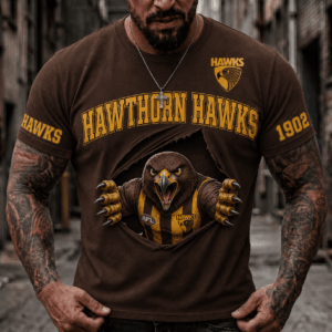 Auspiritmerch Hawthorn Hawks 2026 Premium T-Shirt Custom Name Gift For Fan