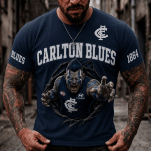 Auspiritmerch Carlton Blues 2026 Premium T-Shirt Custom Name Gift For Fan