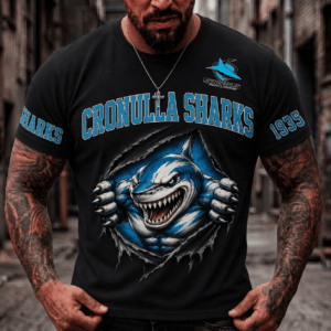 Auspiritmerch Cronulla-Sutherland Sharks 2026 Premium T-Shirt Custom Name Gift For Fan