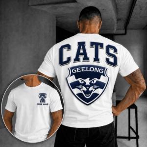 Auspiritmerch Geelong Cats Casual T-Shirt Custom Name Gift For Fan