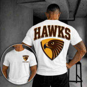 Auspiritmerch Hawthorn Hawks Casual T-Shirt Custom Name Gift For Fan