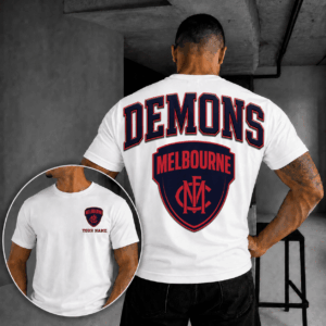 Auspiritmerch Melbourne Demons Casual T-Shirt Custom Name Gift For Fan