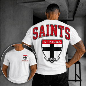 Auspiritmerch St Kilda Saints Casual T-Shirt Custom Name Gift For Fan