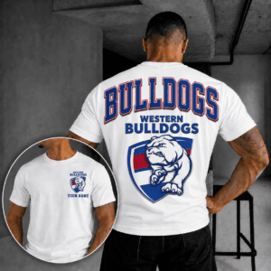 Auspiritmerch Western Bulldogs Casual T-Shirt Custom Name Gift For Fan