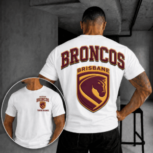 Auspiritmerch Brisbane Broncos Casual T-Shirt Custom Name Gift For Fan