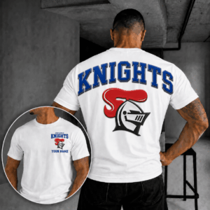 Auspiritmerch Newcastle Knights Casual T-Shirt Custom Name Gift For Fan