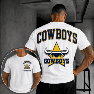 Auspiritmerch North Queensland Cowboys Casual T-Shirt Custom Name Gift For Fan