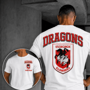Auspiritmerch St. George Illawarra Dragons Casual T-Shirt Custom Name Gift For Fan