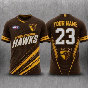 Auspiritmerch Hawthorn Hawks Premium 2026 T-Shirt Custom Name Gift For Fan