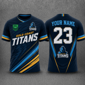 Auspiritmerch Gold Coast Titans Premium 2026 T-Shirt Custom Name Gift For Fan