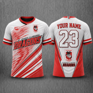 Auspiritmerch St. George Illawarra Dragons Premium 2026 T-Shirt Custom Name Gift For Fan