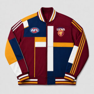 Auspiritmerch Brisbane Lions Baseball Jacket Custom Name & Number Gift For Fan