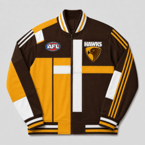 Auspiritmerch Hawthorn Hawks Baseball Jacket Custom Name & Number Gift For Fan