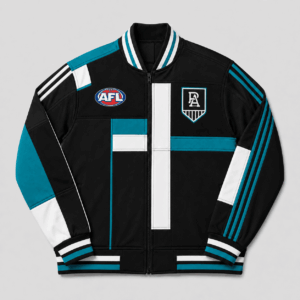 Auspiritmerch Port Adelaide Baseball Jacket Custom Name & Number Gift For Fan
