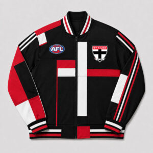 Auspiritmerch St Kilda Saints Baseball Jacket Custom Name & Number Gift For Fan