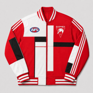 Auspiritmerch Sydney Swans Baseball Jacket Custom Name & Number Gift For Fan