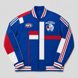 Auspiritmerch Western Bulldogs Baseball Jacket Custom Name & Number Gift For Fan