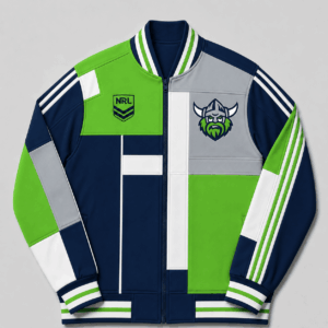 Auspiritmerch Canberra Raiders Baseball Jacket Custom Name & Number Gift For Fan