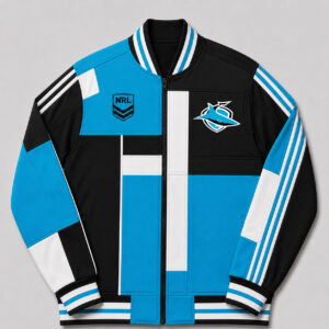 Auspiritmerch Cronulla-Sutherland Sharks Baseball Jacket Custom Name & Number Gift For Fan
