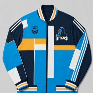 Auspiritmerch Gold Coast Titans Baseball Jacket Custom Name & Number Gift For Fan