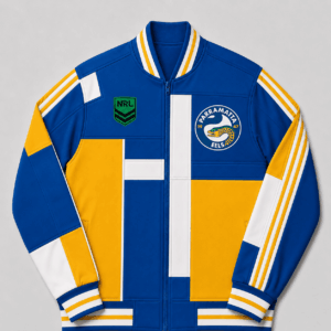 Auspiritmerch Parramatta Eels Baseball Jacket Custom Name & Number Gift For Fan