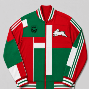 Auspiritmerch South Sydney Rabbitohs Baseball Jacket Custom Name & Number Gift For Fan