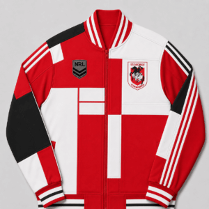 Auspiritmerch St. George Illawarra Dragons Baseball Jacket Custom Name & Number Gift For Fan