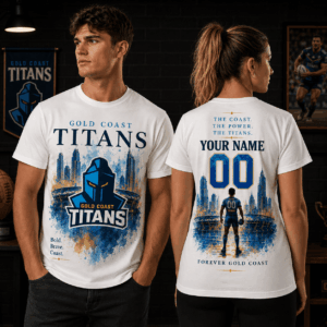 Auspiritmerch Gold Coast Titans Supporter T-Shirt Personalized Gift For Fan