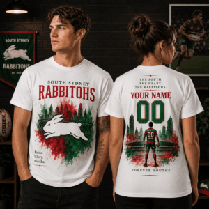 Auspiritmerch South Sydney Rabbitohs Supporter T-Shirt Personalized Gift For Fan