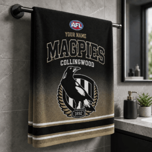 Auspiritmerch Collingwood Magpies Premium Bath/ Beach Towel Personalized Gift For Fan
