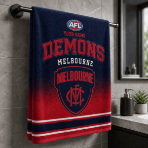 Auspiritmerch Melbourne Demons Premium Bath/ Beach Towel Personalized Gift For Fan