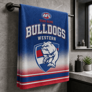 Auspiritmerch Western Bulldogs Premium Bath/ Beach Towel Personalized Gift For Fan