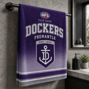 Auspiritmerch Fremantle Dockers Premium Bath/ Beach Towel Personalized Gift For Fan