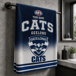 Auspiritmerch Geelong Cats Premium Bath/ Beach Towel Personalized Gift For Fan